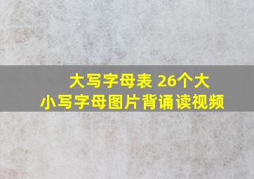 大写字母表 26个大小写字母图片背诵读视频